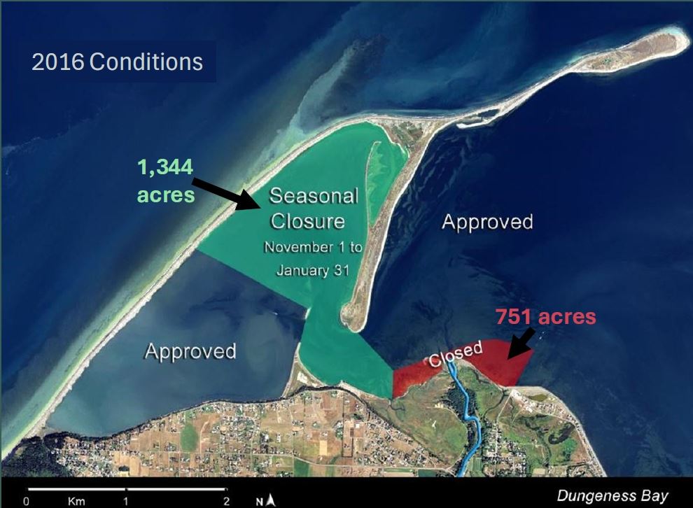 DRMT CWWG Dungeness Bay Closure Map since 2016