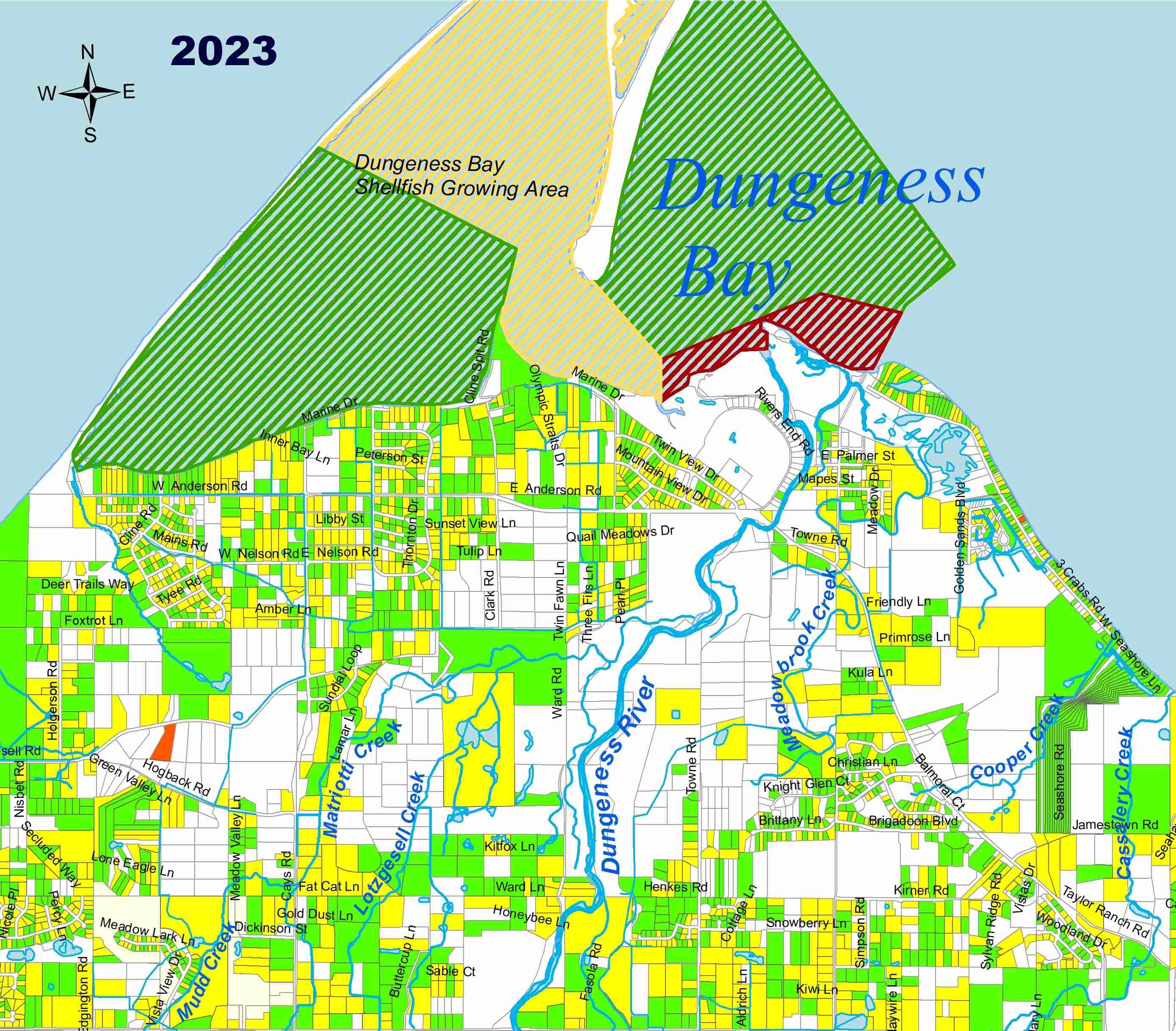 Dungeness area OSS inspection status with Shellfish growing areas
