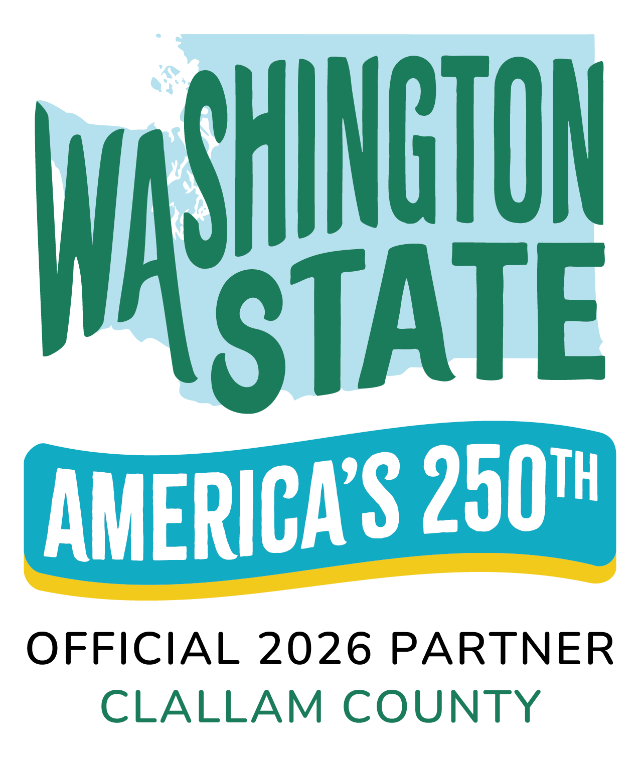 Washington State America's 250th Official 2026 Partner Clallam County Logo - Version 2